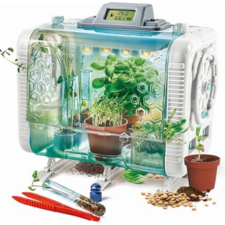 Clementoni High Tech Gewächshaus, interaktives Experimentierset mit Sensoren, LCD-Display und LED-Beleuchtung, für Botanikanfänger ab 8 Jahren – Bild 3