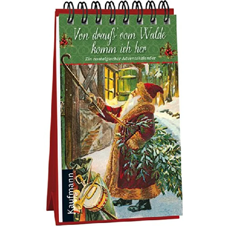 Kaufmann Nostalgischer Adventskalender "Von drauß´ vom Walde komm ich her", mit Flügeltüren und stimmungsvollen Texten, dekorativ für die gesamte Adventszeit – Bild 6