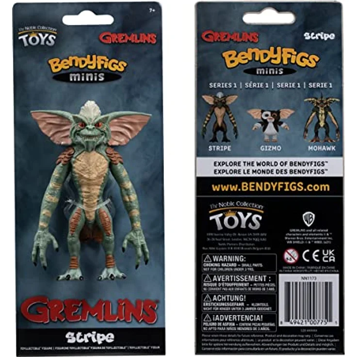 Noble Collection Gremlins Bendyfigs Mini Biegefigur Stripe, 11 cm, aus PVC und ABS gefertigt, beweglich – Bild 2