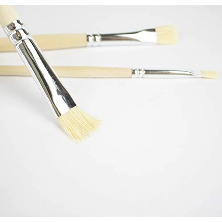 Mont Marte Pinselset Borstenpinsel 4, 8, 12 – 3er Set für Anfänger, ideale Flachpinsel für Ölfarben, Acrylfarben, Gouache – Bild 3