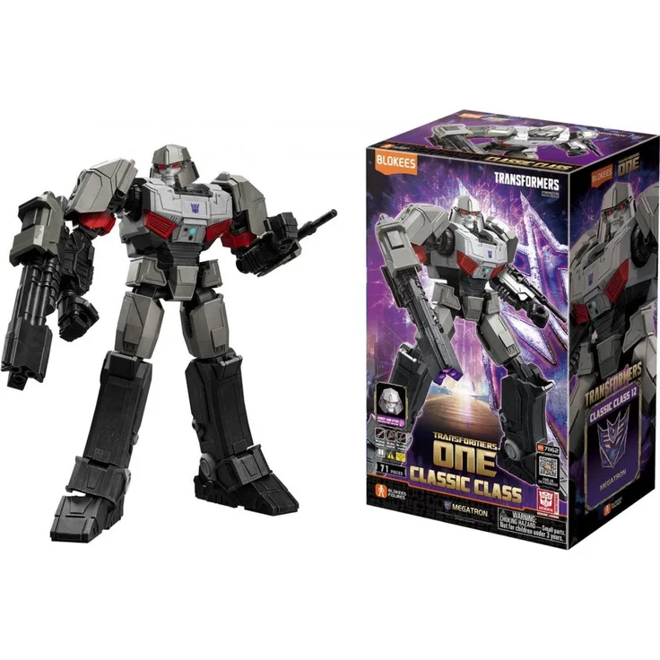 Blokees Transformers Megatron D-16, Bausatz bewegliche Figur mit 71 Teilen und beleuchteten Augen, 12,5 cm