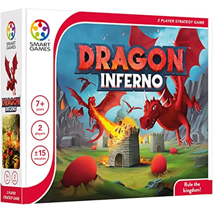 SmartGames Dragon Inferno, Brettspiel mit langlebigem Design und flexiblem Zubehör