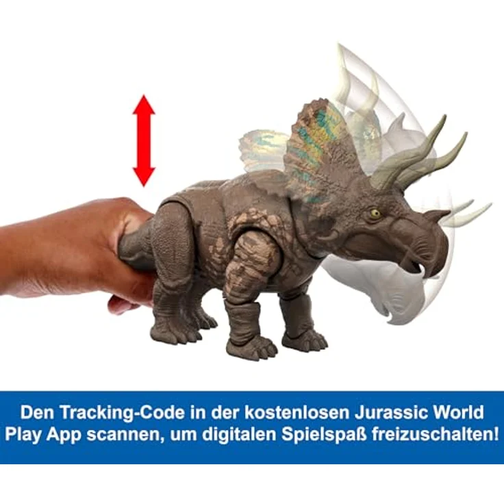 Mattel Jurassic World - Gigantic Thrashers - Eotriceratops mit aktivierten Angriffsbewegungen – Bild 3