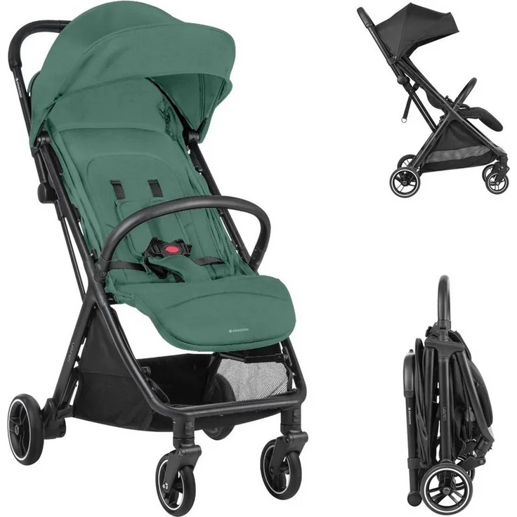Kikkaboo Kinder-Buggy Kinderwagen Buggy Lauren, verstellbar faltbar Aluminiumrahmen bis 22 kg, schwarz
