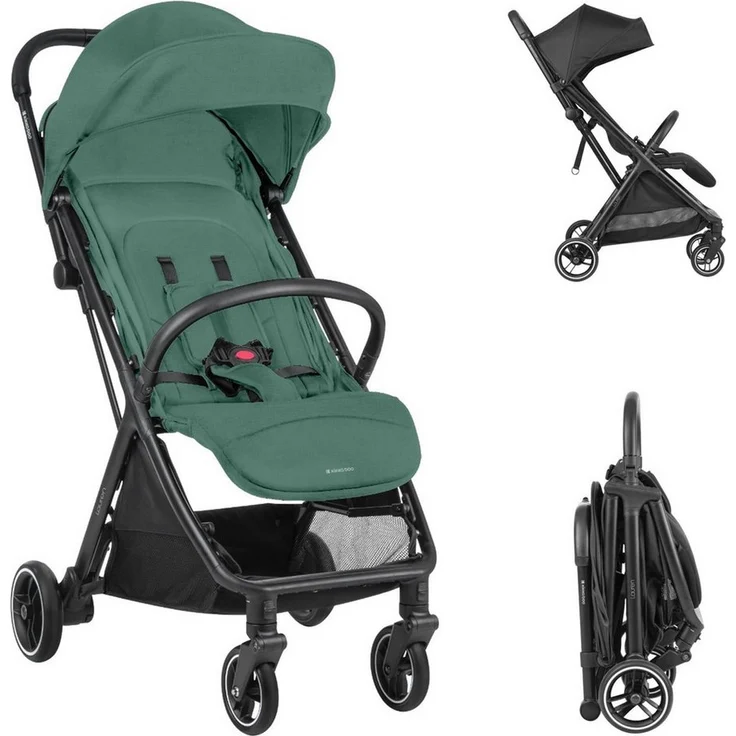 Kikkaboo Kinder-Buggy Kinderwagen Buggy Lauren, verstellbar faltbar Aluminiumrahmen bis 22 kg, schwarz