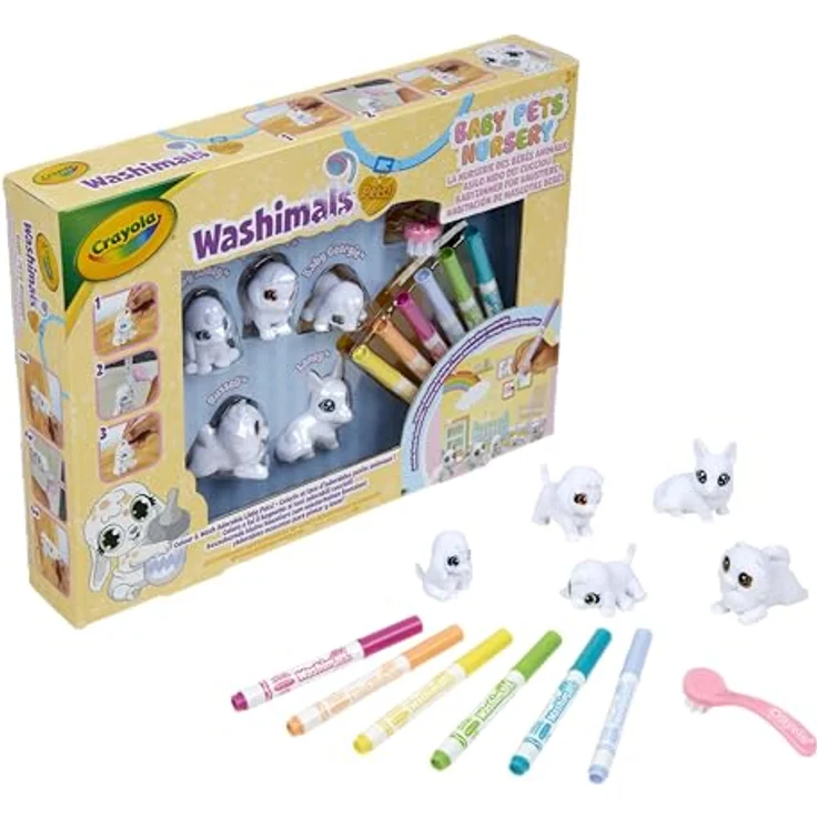 Crayola Washimals Baby Pets Nursery Pack, kreatives Malset zum Gestalten und Personalisieren von Baby-Tieren – Bild 1