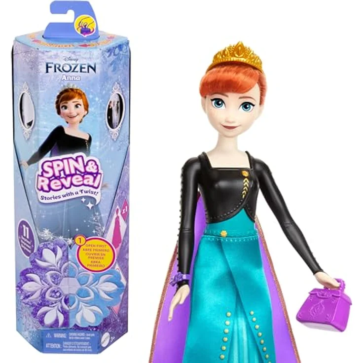Mattel® Anziehpuppe Disney Die Eiskönigin Spin & Reveal Anna, Magische Blume und 5 Überraschungstüten, Film-inspiriertes Outfit – Bild 2