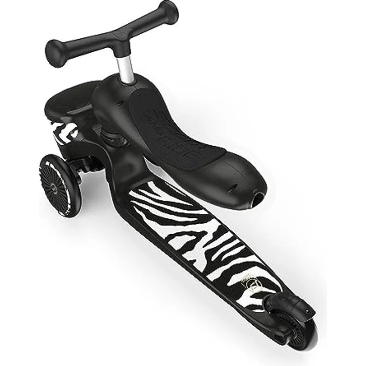 Scoot&Ride Highwaykick 1 Lifestyle, 2in1 Rutscherfahrzeug und Scooter mit Transportbox, Farbe: zebra – Bild 8