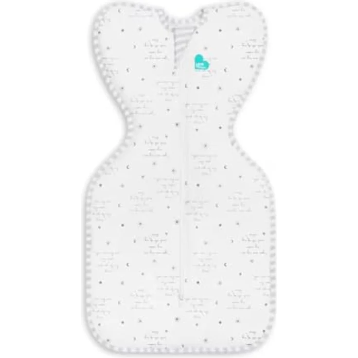 Love To Dream™ Swaddle UP™, Einschlagdecke für Babys, Enge Passform, 0,2 Tog für Frühling & Sommer (24–27°C), Baumwolle, Weiß, Größe Medium (6–8,5 kg) – Bild 1