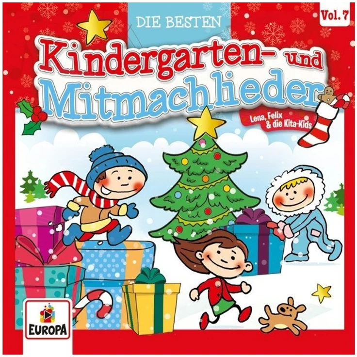 Europa Hörspiel-CD Die besten Kindergarten- und Mitmachlieder, Vol. 7: Weihnach - Klassische Weihnachtslieder gesungen von Lena, Felix und den Kita-Kids, interaktiv und lebendig – Bild 1