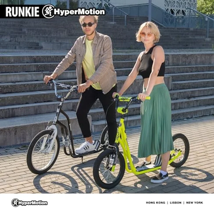 HyperMotion RUNKIE City Scooter, 16 Zoll mit Luftreifen, höhenverstellbarem Lenker und V-Brake, bis 100 kg Belastung – Bild 5
