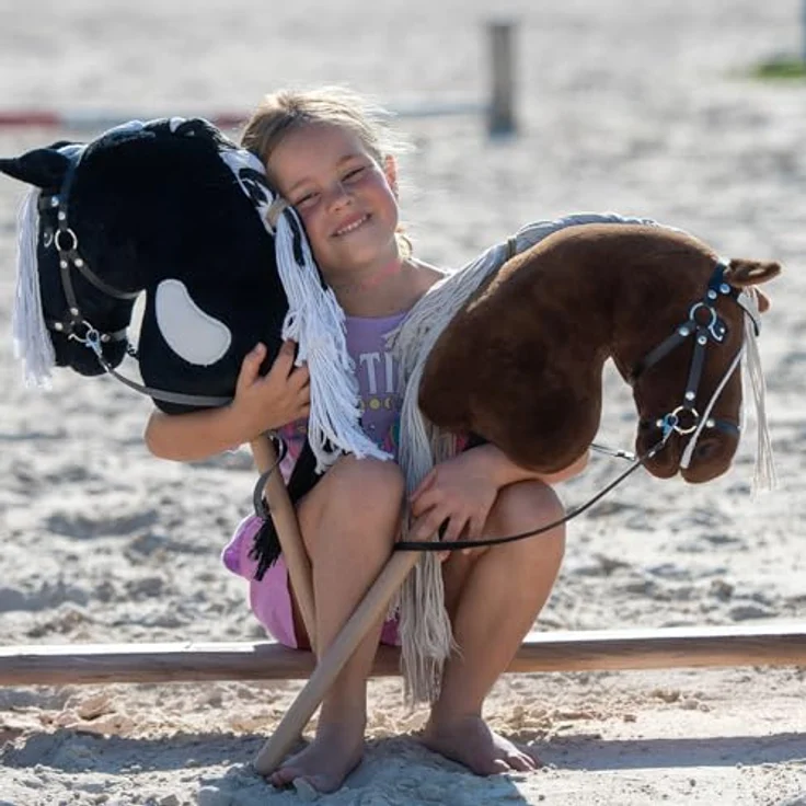 Hobby Horse Land Black Diamond A3, Schecke mit Glitzer-Trense, geeignet für Kinder ab 5 Jahren, CE-zertifiziert – Bild 5