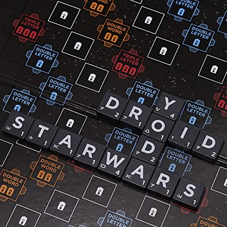 SCRABBLE Star Wars Edition Familienbrettspiel mit Galaxie-Karten & Spacecraft Mover Pieces Star Wars Glossar, ideales Geschenk für Teen Adult oder Familienspiel Nacht ab 10 Jahre & älter – Bild 3