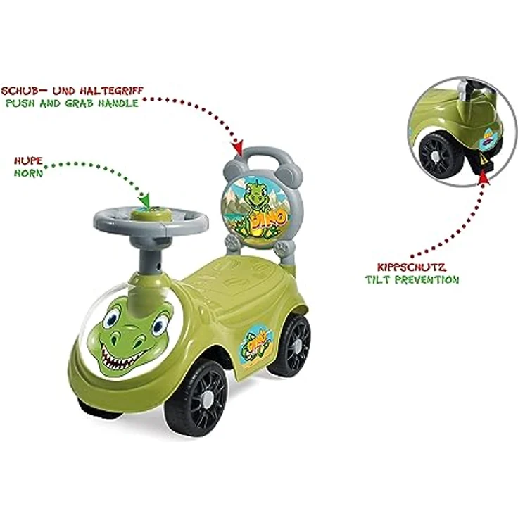 JAMARA 464005 Rutscher, Rutschauto mit Kippschutz und Hupe, rot – Bild 3