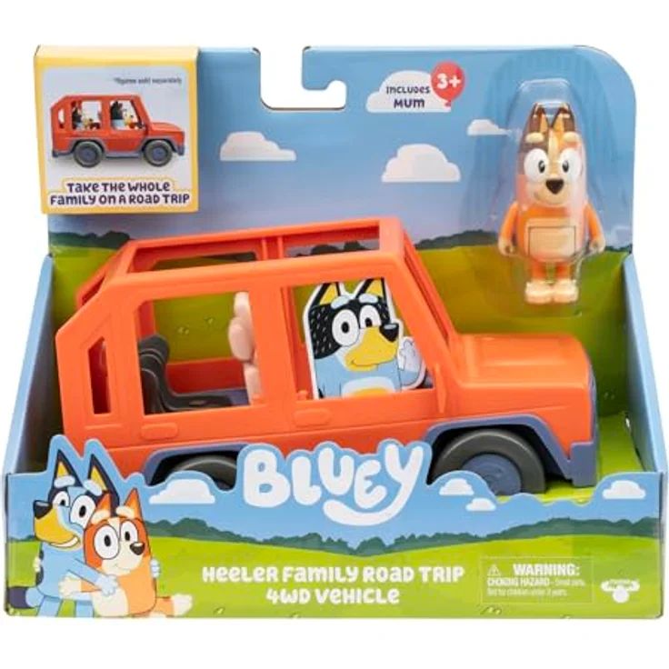 Moose Spielzeug-Auto Bluey S11 4WD Familienauto, offenes Verdeck, Platz für 4 Figuren, inkl. Urlaubs-Chilli-Figur – Bild 4