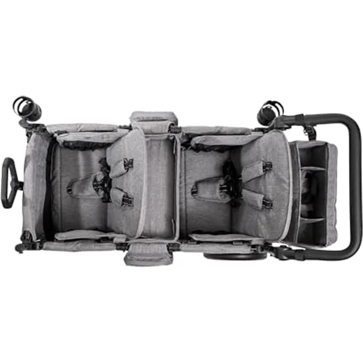 elvent ComfortPlus 2 Kinderwagen 2-Sitzer – faltbar, bis 80 kg, Sonnendach, Sitzpolster, 5-Punkte-Gurt, Fußbremse – Bild 5