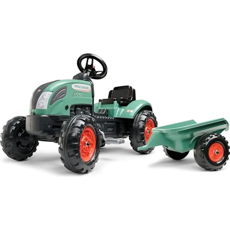 Falk Tractor Country Farmer Set Vintage 2+, Trettraktor für Kinder von 2 bis 5 Jahren mit Anhänger und anpassbarem Nummernschild – Bild 1