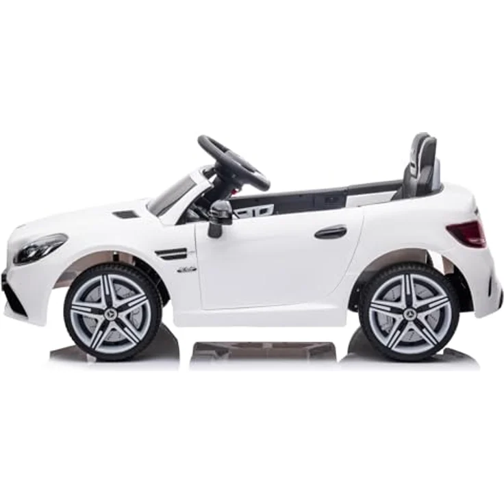sun baby Mercedes Kinder Elektroauto, Elektro Kinderauto für 3-Jährige, 2x30W Motorleistung, Lenkrad mit Sound, Sicherheitsgurte (Weiß) – Bild 3