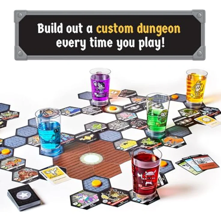 Magni Heroes of Barcadia, Brettspiel für 2 bis 6 Spieler, basierend auf Plättchen mit interaktivem Getränkekonzept – Bild 4