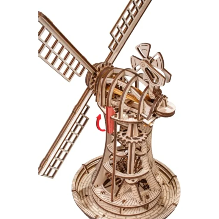 EWA Eco-Wood-Art - 3D-Holzpuzzle für Jugendliche und Erwachsene - WINDMÜHLE- DIY-Bausatz, Selbstmontage, kein Kleber erforderlich - 227 Stück – Bild 2