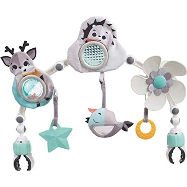 Tiny Love Spielbogen für Babies Sunny Stroll, Kinderwagenbogen mit Klapperspielzeug und babyaktiviertem Ventilator, Meadow Days Kollektion