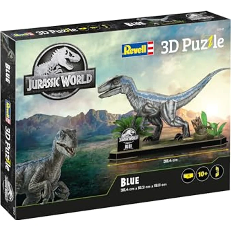 Revell Jurassic World - Blue, 3D-Puzzle Set mit Dinosaurier-Modellen und Dioramaplatte, ideal für Fans und Bastler – Bild 3