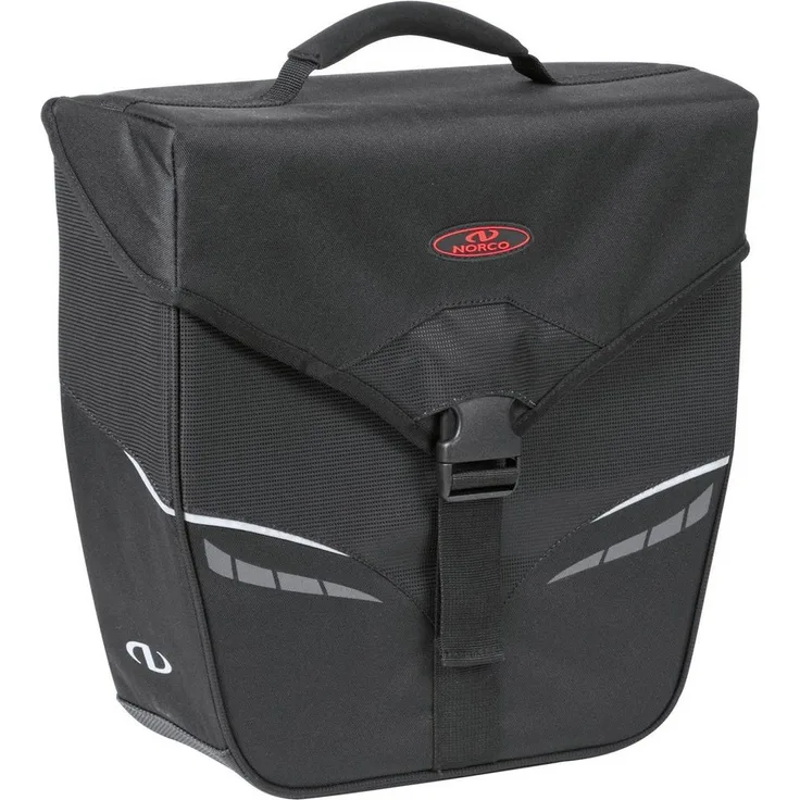 NORCO Fahrradtasche Norco Orlando, Kinderfahrradtasche aus robustem Nylongewebe, mit reflektierenden Applikationen und großem Hauptfach, schwarz