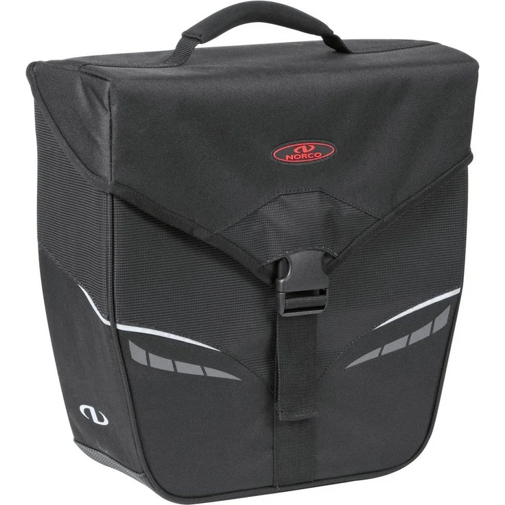 NORCO Fahrradtasche Norco Orlando, Kinderfahrradtasche aus robustem Nylongewebe, mit reflektierenden Applikationen und großem Hauptfach, schwarz – Bild 1