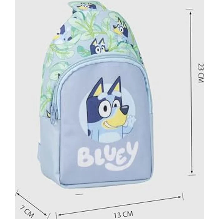 Bluey Kindergartentasche, Kinderrucksack Schultertasche, blau, aus robustem Polyester, verstellbare Riemen, handliche Größe 13x23x7 cm – Bild 5