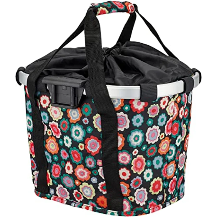 KLICKfix Unisex – Erwachsene Happy Flowers Fahrradkorb, Bunt, 15 Liter – Bild 2