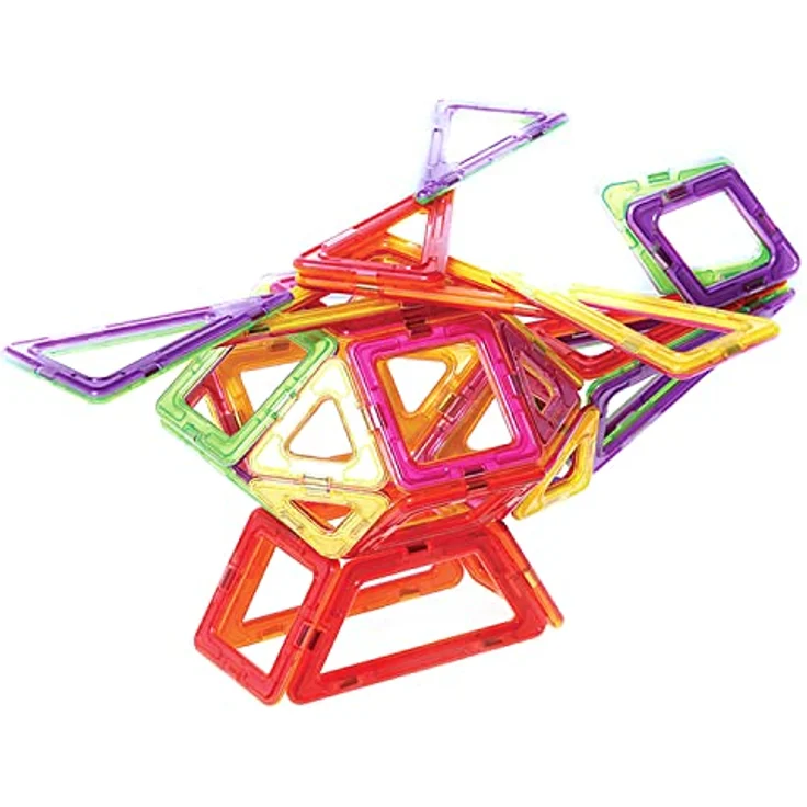 MK MAGNIKON Magnetische Bausteine Der Baumeister, Magnetbau-Set 118-teilig - Montessori Spielzeug ab 3 Jahre, Magnetbausteine – Bild 4