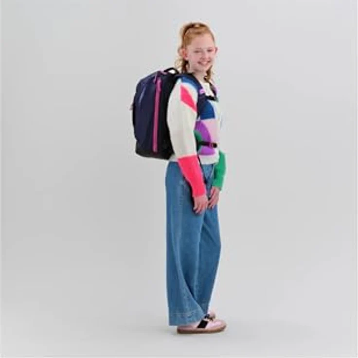 Satch con:next Schulrucksack, ergonomisch und wasserdicht, mit Laptopfach und Heftebox, Urban Pink Blue - Blau – Bild 5