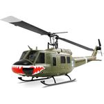Amewi UH-1 PRO brushless CP-Helikopter 6-Kanal 6G RTF RC ferngesteuert, 1:27 Maßstab, LED-Scheinwerfer, Slide-Lock Akkusystem, dreifarbig (Blau)