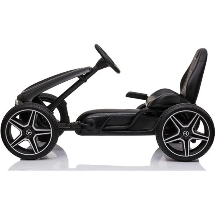 Mercedes Lizenzierter Benz Go-Kart, Pedalantrieb mit verstellbarem Sitz und robustem Metallrahmen, schwarz