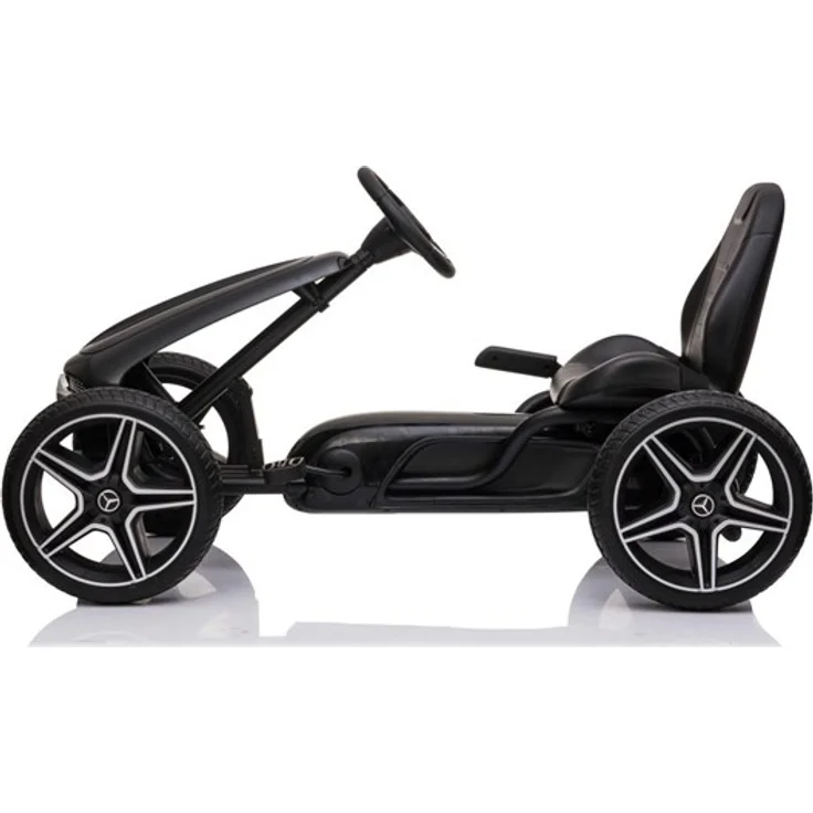 Mercedes Lizenzierter Benz Go-Kart, Pedalantrieb mit verstellbarem Sitz und robustem Metallrahmen, schwarz