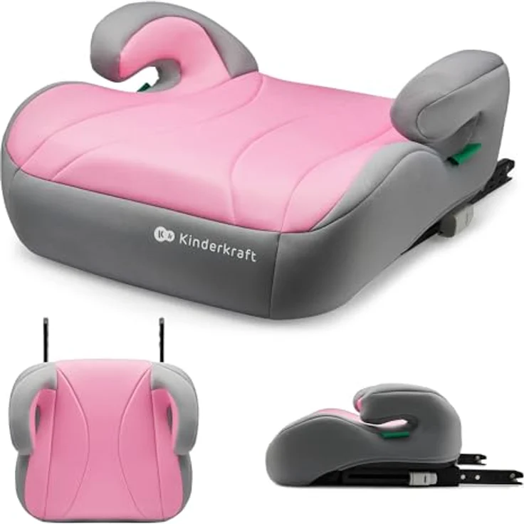 Kinderkraft I-BOOST i-Size, Sitzerhöhung für Kinder (135-150 cm) mit Isofix, leicht & komfortabel, Pink – Bild 1