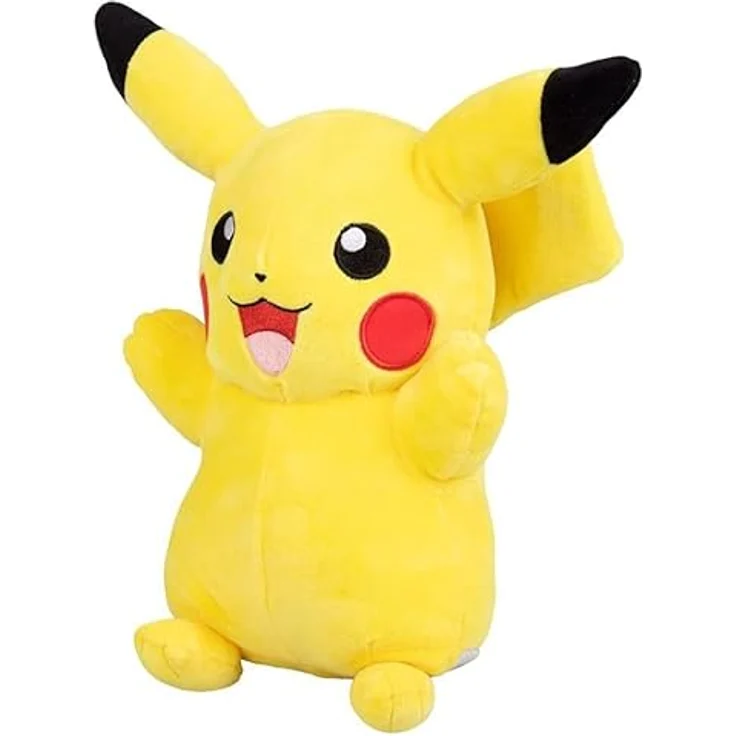 Pokémon Pikachu Plüsch 30cm, weiches Kuscheltier in Gelb/Rot, offizielles Spielzeug für Kinder ab 2 Jahren – Bild 2