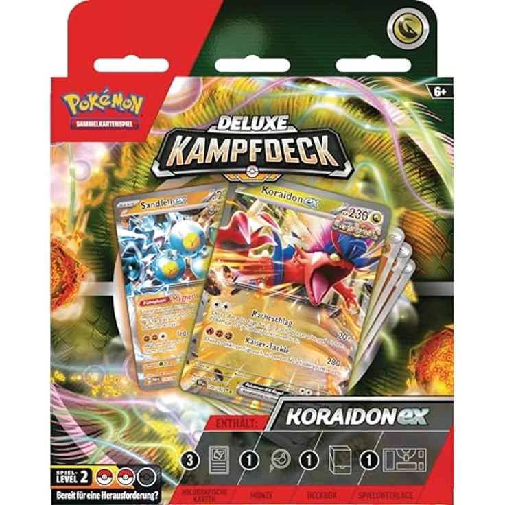 Pokémon Sammelkartenspiel: Deluxe-Kampfdeck Koraidon-ex, holografische Karten, strategische Herausforderungen, 60 Karten & Zubehör – Bild 2