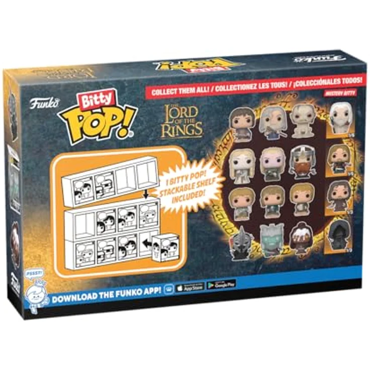 Funko Bitty Pop! Lord of The Rings - Samwise 4PK mit Überraschungs-Mini-Figur 0.9 Inch (2.2 cm) inkl. stapelbarem Display-Regal - Sammlerstück in Geschenkidee Party-Tüten-Strumpf, Funko – Bild 3