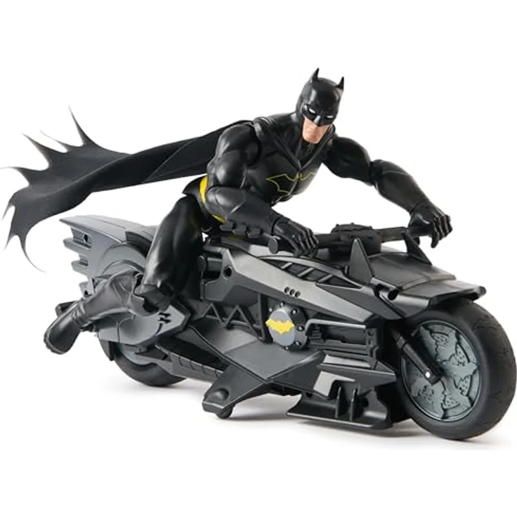 Batman RC Batcycle mit 30 cm Actionfigur, ferngesteuert mit 12 beweglichen Punkten, ideal für Abenteuer – Bild 4