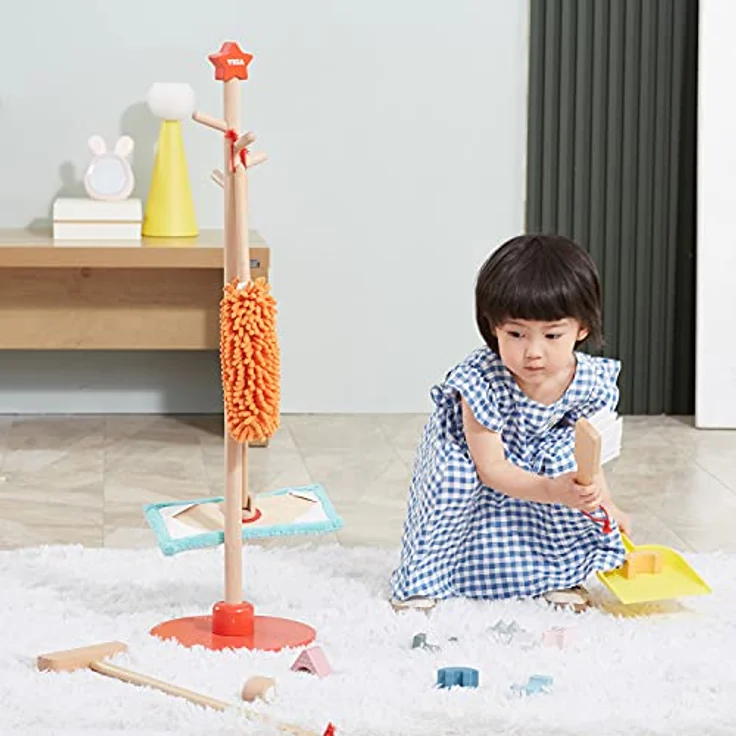 VIGA Viga Cleaning Tool Set, sicheres Holzspielzeug für Kleinkinder, fördert Feinmotorik und Kreativität, EN71-konform – Bild 5