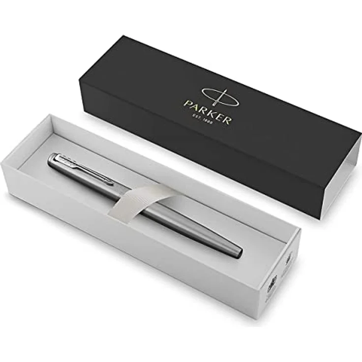 Parker Füllhalter Jotter Core, Edelstahl Gold - Chromzierteile Feder M Geschenkbox – Bild 4
