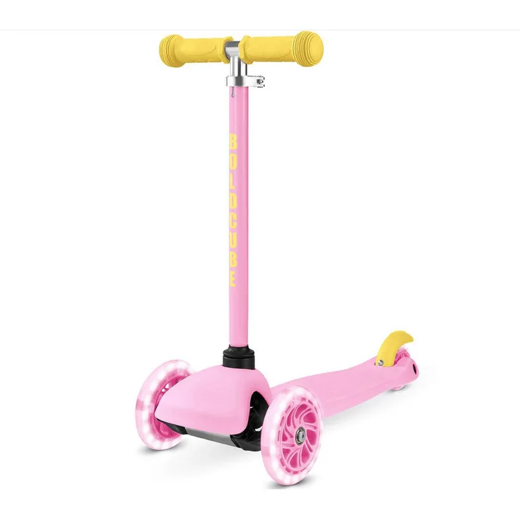 BOLDCUBE Teeny 3-Rad-Tretroller, höhenverstellbar, leuchtend weiße blinkende Räder