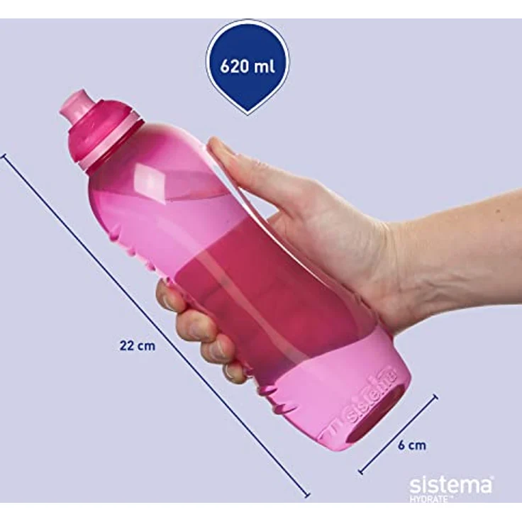 Sistema Twist 'n' Sip Squeeze Sports Wasserflasche | auslaufsichere Wasserflasche | 620 ml | BPA-frei | gemischte Farben – Bild 5