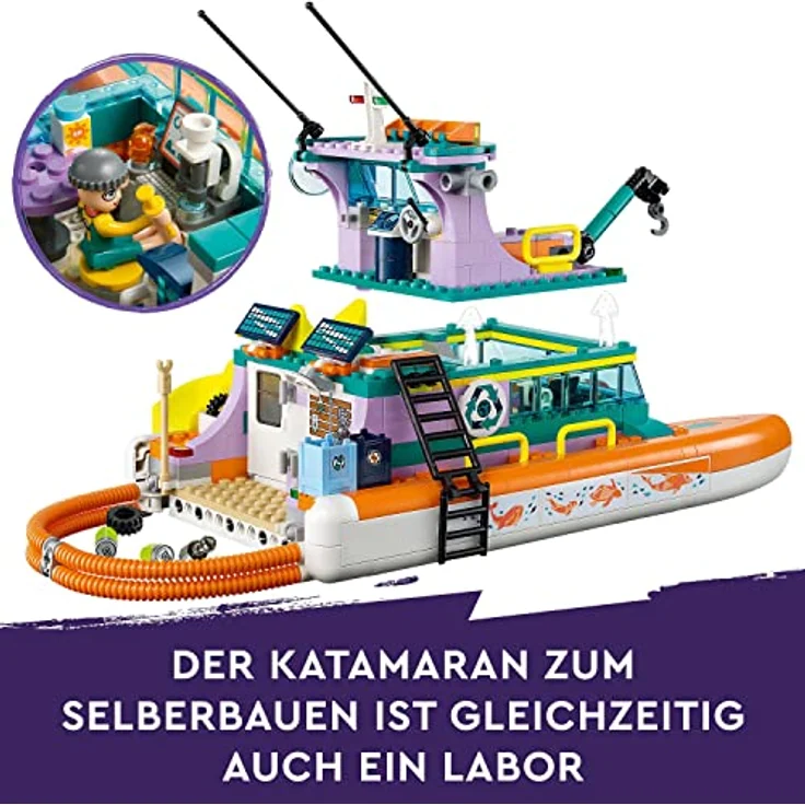 LEGO 41734 Friends Seerettungsboot Tierrettungs-Spielzeug Set mit Delfin-Tier-Figuren und U-Boot, Öko-Lernset, Spielzeug-Geschenk für Kinder, Mädchen und Jungen ab 7 Jahren – Bild 4