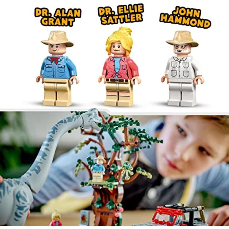Lego 76960 Jurassic Park Entdeckung des Brachiosaurus, Dinosaurier Spielzeug mit Figur und Jeep, Sammler-Set zum 30. Jubiläum, für Jungen und Mädchen – Bild 4