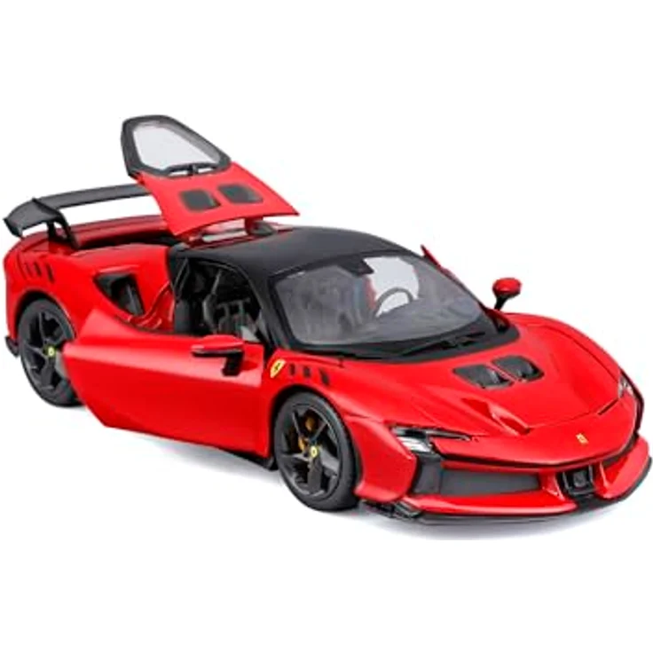 Bburago Ferrari SF90 XX Stradale, Maßstab 1:24 Diecast-Modell mit roten Lackierung und detailgetreuer Innenausstattung, Türen und Kofferraum zum Öffnen, für Sammler und Altersgruppe 3+ – Bild 4