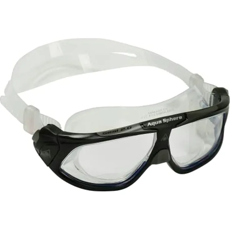 Aqua Sphere Seal 2.0 Schwimmbrille, schwarz grau/transparentes Glas, Einheitsgröße