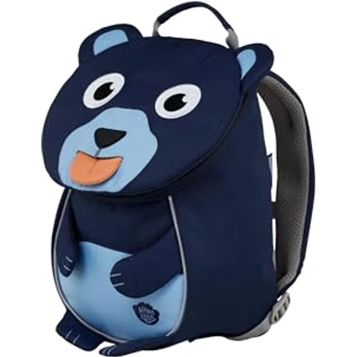 Affenzahn Kleiner Freund Kindergarten-Rucksack für 1-3 Jährige Ergonomisch Reflektierend Ziehzunge mit Namensschild Bär Dunkelblau – Bild 4