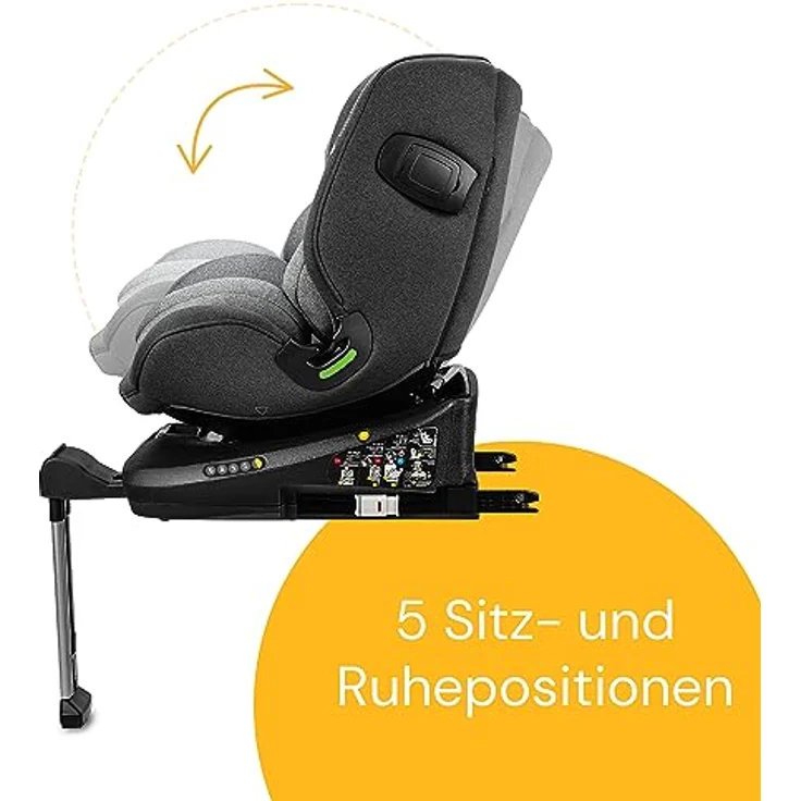 Osann Autokindersitz Eno360 SL i-Size, 360° drehbarer Reboarder Kindersitz Isofix, ab Geburt bis 12 Jahre, 40-150 cm, Baby Autositz, grau – Bild 7